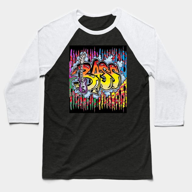 bass goth gothic art Baseball T-Shirt by LowEndGraphics